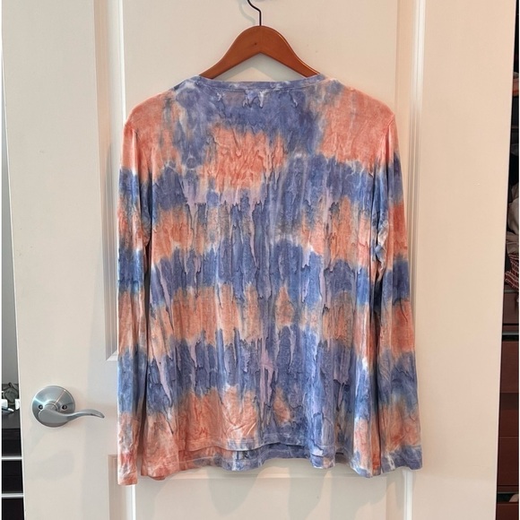 Annie Turbin Tie Dye Stripe Long Sleeve Top 4 - Picture 3 of 11